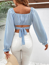 BEAUTIFUL I AM Raglan Sleeve Cropped Blouse Shirt