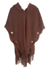 BEAUTIFUL I AM Fringe Hem Hooded Poncho