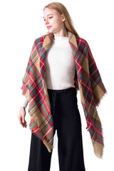 BEAUTIFUL I AM Plaid Imitation Cashmere Scarf