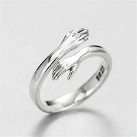 BEAUTIFUL I AM Hug Shape 925 Sterling Silver Jewelry Bypass Ring