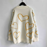 BEAUTIFUL I AM Heart Pattern Long Sleeve Sweater