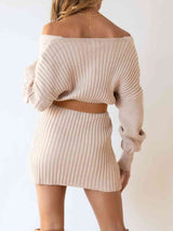 BEAUTIFUL I AM Surplice Neck Long Sleeve Sweater Dress