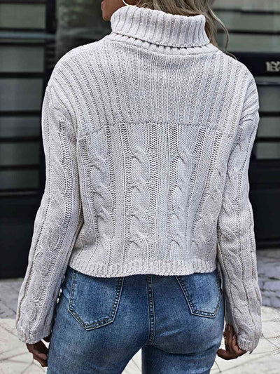 BEAUTIFUL I AM Cable-Knit Turtleneck Sweater