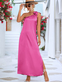 BEAUTIFUL I AM One-Shoulder Slit Maxi Dress