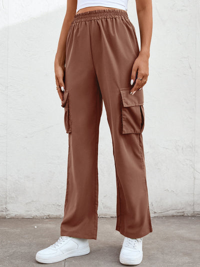 BEAUTIFUL I AM Elastic Waist Straight Leg Cargo Pants