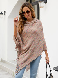 BEAUTIFUL I AM Fringe Hem Hooded Poncho