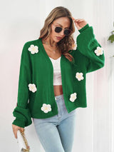 BEAUTIFUL I AM Floral Open Front Long Sleeve Cardigan