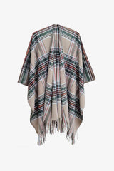 BEAUTIFUL I AM Plaid Fringe Detail Polyester Scarf