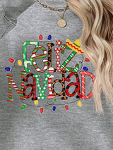 BEAUTIFUL I AM FELIZ NAVIDAD Round Neck Drop Shoulder Sweatshirt