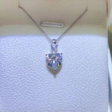 BEAUTIFUL I AM 2 Carat Moissanite Jewelry 925 Sterling Silver Heart Pendant Necklace