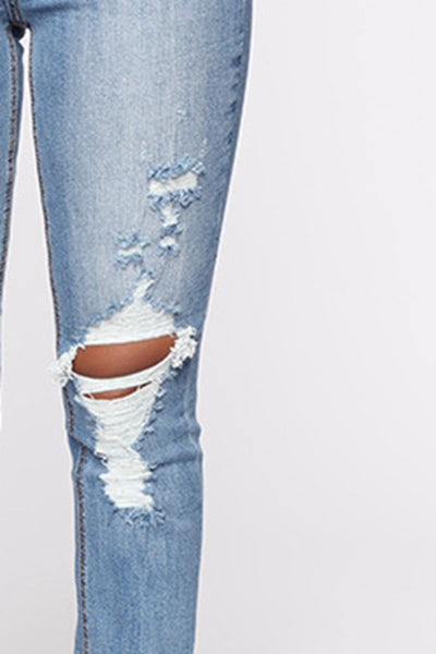 BEAUTIFUL I AM Distressed Slit Jeans