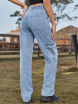 BEAUTIFUL I AM High Waist Cargo Jeans