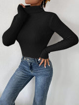 BEAUTIFUL I AM Ribbed Turtleneck Long Sleeve Sweater