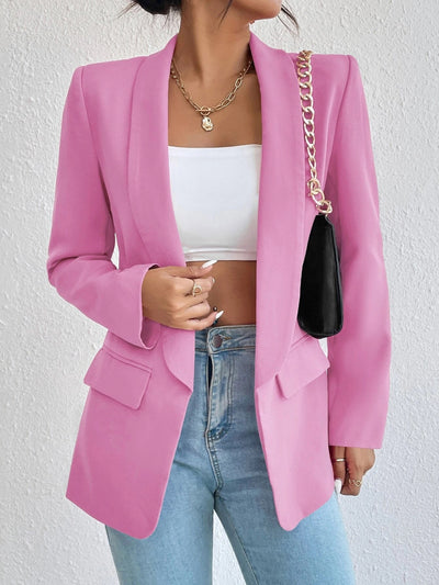 BEAUTIFUL I AM Shawl Collar Long Sleeve Blazer Jacket