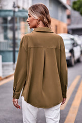 BEAUTIFUL I AM Dropped Shoulder Longline Shirt with Pockets