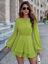 BEAUTIFUL I AM Round Neck Layered Mini Dress