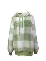 BEAUTIFUL I AM Plaid Half Zip Drawstring Hoodie