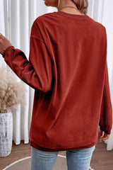 BEAUTIFUL I AM Ribbed Round Neck Drop Shoulder Sweatshirt