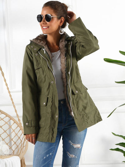 BEAUTIFUL I AM Full Size Hooded Jacket with Detachable Liner (Three-Way Wear)