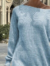 BEAUTIFUL I AM One Shoulder Lantern Sleeve Sweater Dress