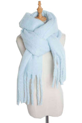 BEAUTIFUL I AM Fringe Detail Polyester Scarf