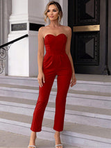 BEAUTIFUL I AM Sweetheart Neck Sleeveless Pants Jumpsuit