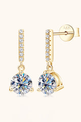 BEAUTIFUL I AM 2 Carat Moissanite Jewelry 925 Sterling Silver Drop Earrings