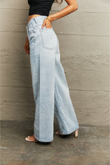 BEAUTIFUL I AM Distressed Wide Leg Jeans