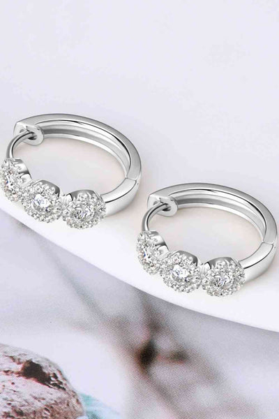 BEAUTIFUL I AM Moissanite Jewelry 925 Sterling Silver Huggie Earrings