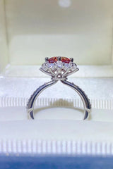 BEAUTIFUL I AM 2 Carat Moissanite 925 Sterling Silver Halo Jewelry Ring