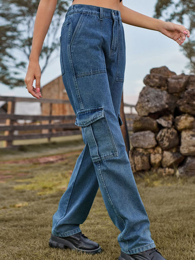 BEAUTIFUL I AM High Waist Cargo Jeans