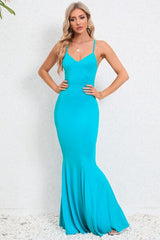 BEAUTIFUL I AM Crisscross Spaghetti Strap Fishtail Dress