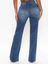 BEAUTIFUL I AM Raw Hem High Waist Jeans