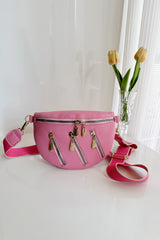 BEAUTIFUL I Am PU Leather Multi Zipper Shoulder Bag