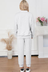 BEAUTIFUL I AM Half Zip Sweatshirt and Drawstring Sweatpants Set