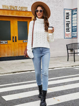 BEAUTIFUL I AM Turtle Neck Cable-Knit Sweater