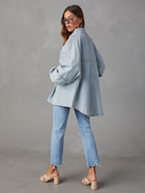 BEAUTIFUL I AM Dropped Shoulder Raw Hem Jacket