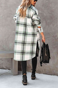 BEAUTIFUL I AM Plaid Collared Button Down Jacket Coat