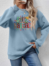 BEAUTIFUL I AM FELIZ NAVIDAD Round Neck Drop Shoulder Sweatshirt