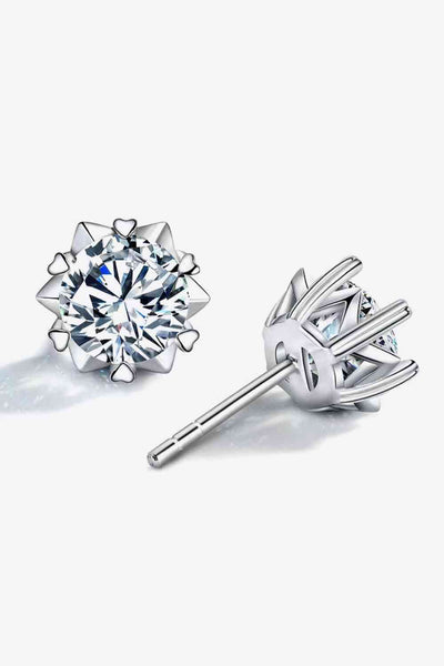 BEAUTIFUL I AM Stuck On You 4 Carat Moissanite Jewelry Stud Earrings