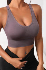 BEAUTIFUL I AM Scoop Neck Long Active Sports Bra