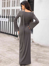 BEAUTIFUL I AM Tie Detail Long Sleeve Maxi Dress