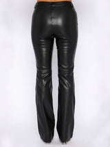 BEAUTIFUL I AM PU Leather High Waist Straight Pants