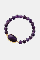 BEAUTIFUL I AM Handmade Amethyst Beaded Bracelet Jewelry