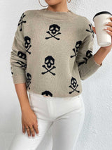 BEAUTIFUL I AM Patterned Drop Shoulder Sweater