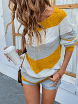 BEAUTIFUL I AM Color Block Rib-Knit Sweater