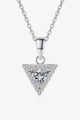 BEAUTIFUL I AM 925 Sterling Silver Triangle Moissanite Jewelry Pendant Necklace