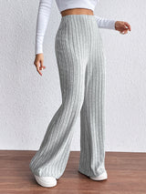 BEAUTIFUL I AM Ribbed Wide Leg Long Pants