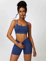 BEAUTIFUL I AM Sport Bra and Wide Waistband Shorts Active Wear Set