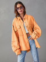 BEAUTIFUL I AM Dropped Shoulder Raw Hem Jacket